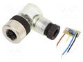 Connector: M12; plug; PIN: 4; female; 30V; angled 90°; IP68; 4A; 4÷6mm IFM ELECTRONIC E11510