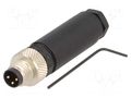 Connector: M8; male; PIN: 3; 40V; IP67; straight; for cable; plug LAPP 22260120