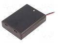 Holder; AAA,R3; Batt.no: 4; cables; 150mm; black; with switch COMF SBH-441AS