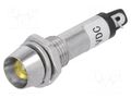 Indicator: LED; recessed; yellow; 24VDC; Ø8.2mm; IP40; metal NINIGI IND8-24Y-B