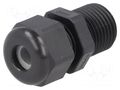 Cable gland; with long thread; M16; 1.5; IP68; polyamide; black HUMMEL HUMMEL-1209160131