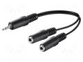 Cable; Jack 3.5mm 2pin socket x2,Jack 3.5mm 3pin plug; 0.2m Goobay AVK-318-0020