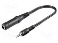 Cable; Jack 3.5mm 3pin plug,Jack 6,3mm socket; 0.2m; black GOOBAY AVK-323-0020