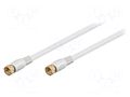 Cable; 7.5m; F plug,both sides; shielded connectors; white; 75Ω GOOBAY BKF-0750G
