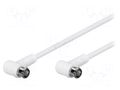 Cable; 2.5m; F plug angular "quick",both sides; white; 75Ω GOOBAY BQFW-0250