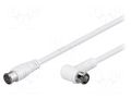 Cable; 3.5m; F plug "quick",F plug angular "quick"; white; 75Ω Goobay BQFWG-0350