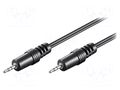 Cable; Jack 2.5mm 3pin plug,both sides; 1.5m; black GOOBAY CABLE-443