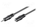 Cable; Jack 2.5mm 3pin socket,Jack 2.5mm 3pin plug; 2m; black Goobay CABLE-444