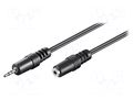 Cable; Jack 2.5mm 3pin socket,Jack 2.5mm 3pin plug; 2m; black GOOBAY CABLE-444