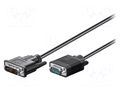 Cable; D-Sub 15pin HD plug,DVI-I (12+5) plug; 3m; black GOOBAY DVI-VGA/3