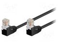 Patch cord; RJ45 down angled plug,both sides; U/UTP; 5e; CCA; 3m GOOBAY U/UTP5-2X90-030BK