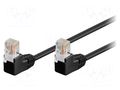 Patch cord; RJ45 down angled plug,both sides; U/UTP; 5e; CCA; 3m GOOBAY U/UTP5-2X90-030BK