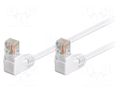 Patch cord; RJ45 down angled plug,both sides; U/UTP; 5e; CCA; PVC Goobay U/UTP5-2X90-002WH