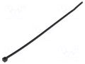 Cable tie; L: 145mm; W: 2.5mm; black; polyamide; 80N; Ømax: 22mm; T HELLERMANNTYTON T18I-HS-BK-C1