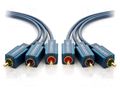 Cable; RCA plug x3,both sides; 15m; Plating: gold-plated; blue CLICKTRONIC CLICK-C-70429