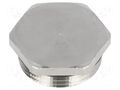 Protection cap; male; metal; Thread: PG16; Spanner: 24mm; with seal HARTING 09000005072