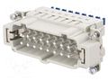 Connector: HDC; contact insert; male; 16A; 500V; Han® ES Press HARTING 09330162648