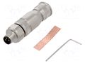 Connector: M8; male; PIN: 3; 4A; 60V; IP67; straight; shielded; plug HARTING 21023691301