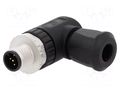 Connector: M12; plug; PIN: 5; male; 60V; angled 90°; IP67; for cable HARTING 21033193501