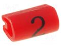 Markers; Marking: 2; 1.5÷2mm; PVC; red; -45÷70°C; leaded TE Connectivity TE-05801202