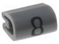 Markers; Marking: 8; 2÷3.2mm; PVC; grey; -45÷70°C; leaded TE Connectivity TE-05811808