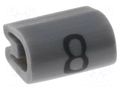 Markers; Marking: 8; 2÷3.2mm; PVC; grey; -45÷70°C; leaded TE Connectivity TE-05811808