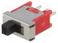 Switch: slide; Pos: 2; SPDT; 3A/120VAC; 3A/28VDC; ON-ON; THT; 1000MΩ NINIGI 5FS1S102M2QE