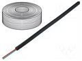 Wire: telecommunication cable; 2x28AWG; stranded; black; 100m BQ CABLE TEL-0030-100/BK