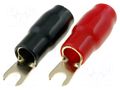 Terminal: fork; insulated; red and black; gold-plated; 16mm2; M4 4CARMEDIA TERMINAL-SPADE-6G