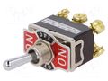 Switch: toggle; Pos: 3; DP3T; ON-OFF-ON; 10A/250VAC; R13-29 SCI R13-29E-07