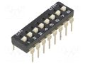 Switch: DIP-SWITCH; Poles number: 8; ON-OFF; 0.1A/24VDC; Pos: 2; THT DIPTRONICS EAH108E