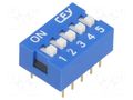 Switch: DIP-SWITCH; Poles number: 5; ON-OFF; 0.05A/12VDC; Pos: 2 NINIGI DS-05