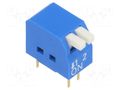 Switch: DIP-SWITCH; Poles number: 2; ON-OFF; 0.05A/12VDC; Pos: 2 NINIGI DP-02