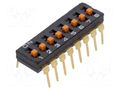 Switch: DIP-SWITCH; Poles number: 8; ON-OFF; 0.025A/24VDC; Pos: 2 OMRON Electronic Components A6T-8104