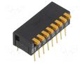 Switch: DIP-SWITCH; Poles number: 8; ON-OFF; 0.03A/30VDC; Pos: 2 OMRON Electronic Components A6DR-8100