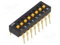 Switch: DIP-SWITCH; Poles number: 8; ON-OFF; 0.03A/30VDC; Pos: 2 OMRON Electronic Components A6D-8103