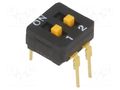 Switch: DIP-SWITCH; Poles number: 2; ON-OFF; 0.03A/30VDC; Pos: 2 OMRON Electronic Components A6D-2103