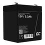 Maintenance-free AGM VRLA Green Cell AGM45 12V 5.3Ah Battery (for alarm system, cash register, toy), Green Cell AGM45