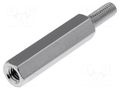 Screwed spacer sleeve; 20mm; Int.thread: M3; Ext.thread: M3; brass DREMEC TFM-M3X20/DR213