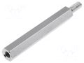 Screwed spacer sleeve; 35mm; Int.thread: M3; Ext.thread: M3; brass DREMEC TFM-M3X35/DR213