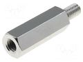Screwed spacer sleeve; 20mm; Int.thread: M4; Ext.thread: M4; brass DREMEC TFM-M4X20/DR216