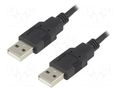 Cable; USB 2.0; USB A plug,both sides; 1.8m; black; Core: Cu BQ CABLE CAB-USBAA/1.8-BK