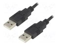 Cable; USB 2.0; USB A plug,both sides; 1.8m; black; Cu BQ CABLE CAB-USBAA/1.8-BK