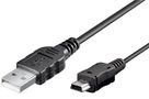 Mini USB Sync and Charging Cable, Black, 1 m - USB 2.0 male (type A) > USB 2.0 mini male (type B, 5-pin) 46712