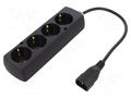 Cable; 3x1mm2; CEE 7/3 (F) socket,IEC C14 male; PVC; 0.3m; black JONEX PS-PCU470S/0.3
