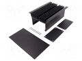 Heatsink: with case; black; aluminium; anodized; Y: 80mm; X: 143mm FISCHER ELEKTRONIK WAG/100/SA