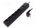Plug socket strip: protective; Sockets: 5; 250VAC; 10A; black; 175J EVER EVER-CLASSIC-5.0M