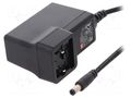 Power supply: switching; mains,plug-in; 5VDC; 4A; 20W; Out: 5,5/2,1 MEAN WELL GEM30I05-P1J
