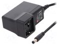 Power supply: switching; mains,plug-in; 5VDC; 4A; 20W; Out: 5,5/2,1 MEAN WELL GEM30I05-P1J