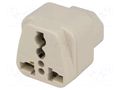 Transition: adapter; 2P+PE; 250VAC; 10A; Type: C13 (F); white; PIN: 3 NINIGI ADAPTER-PC